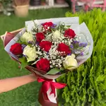 Bouquet Flowers - Red & Cream